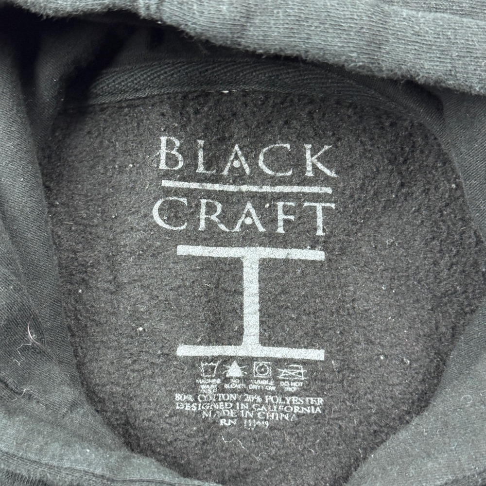 BlackCraft Mens Small Cult Haunting Stories Skeleton Graphic Hoodie Black Grunge - Picture 8 of 13